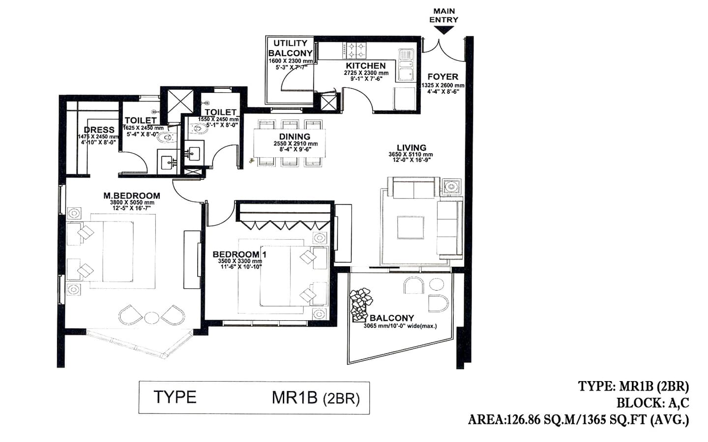 2BHK + 2T