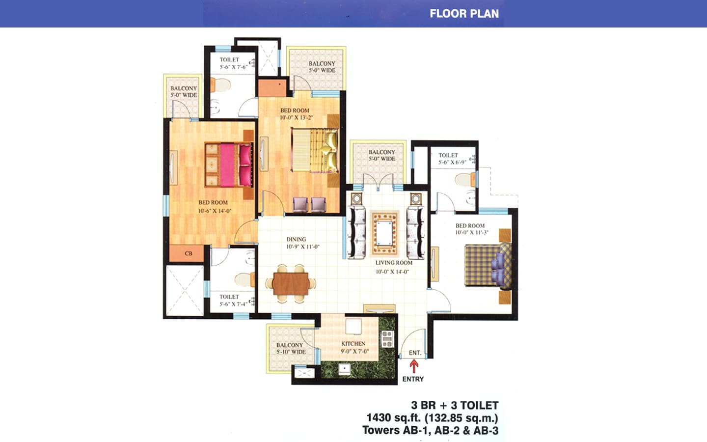 3 Bedroom 3 Toilet