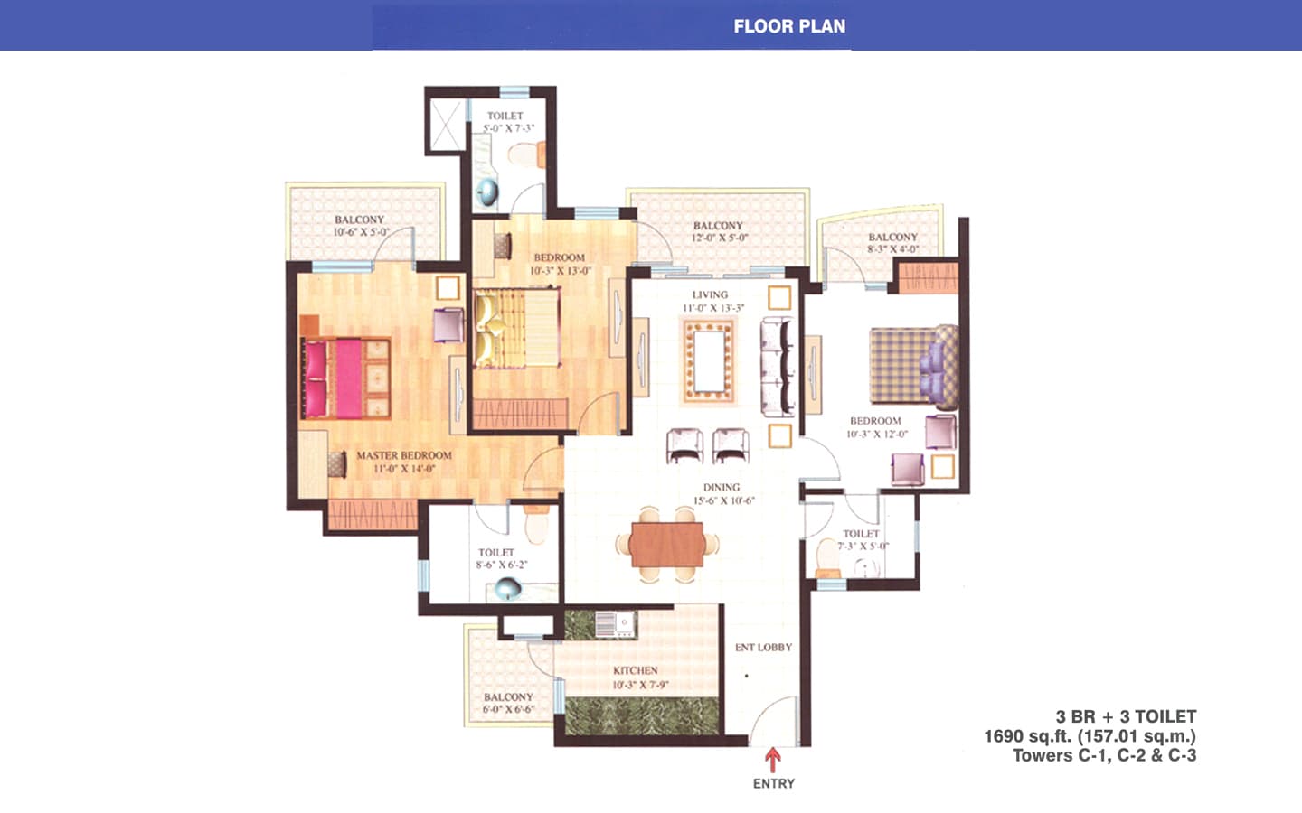 3 Bedroom 3 Toilet
