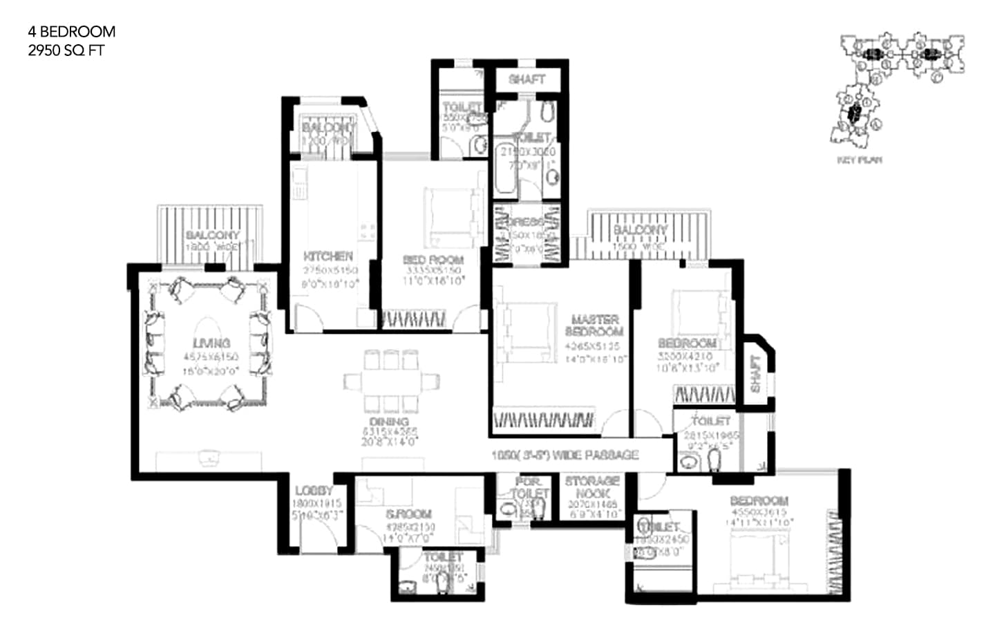 4BHK + 4T + SQ