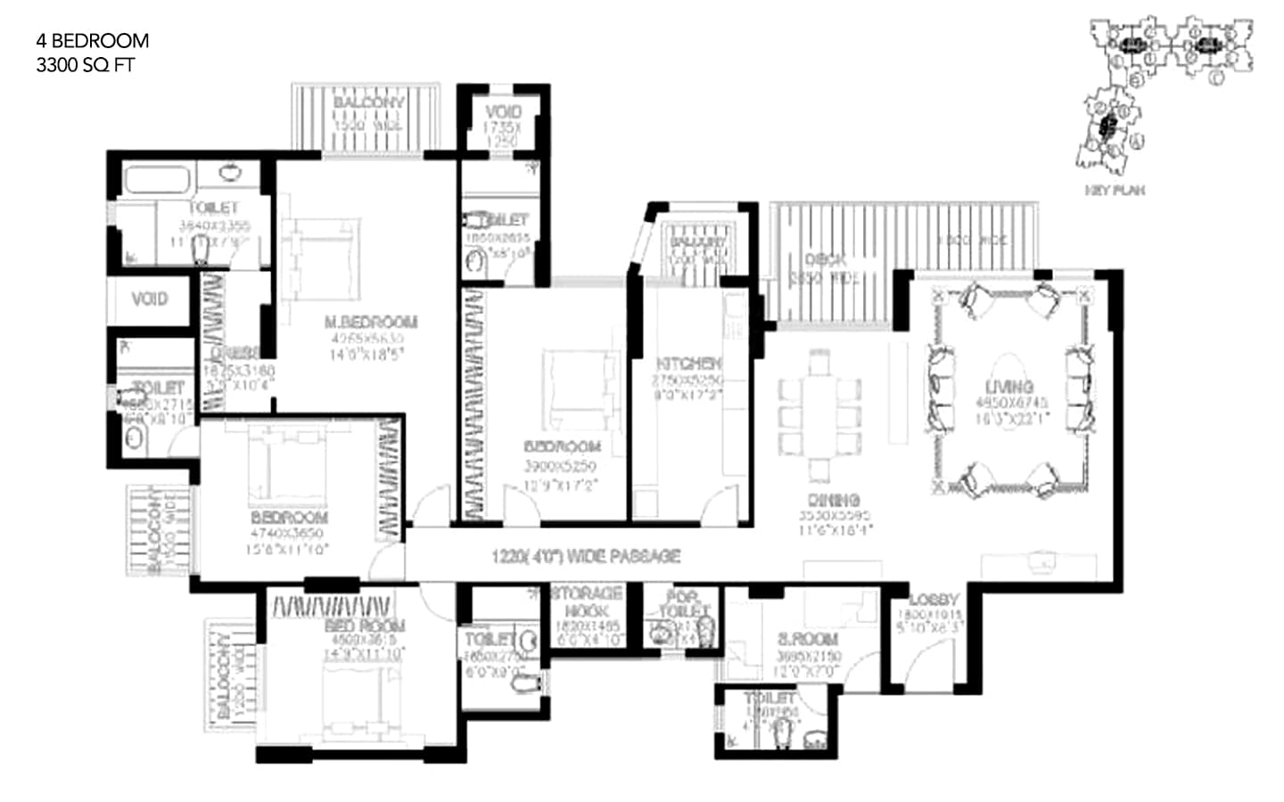 4BHK + 4T + SQ