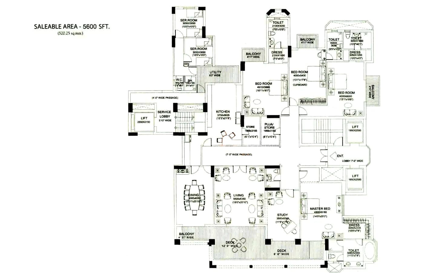 4BHK + 4T + SQ