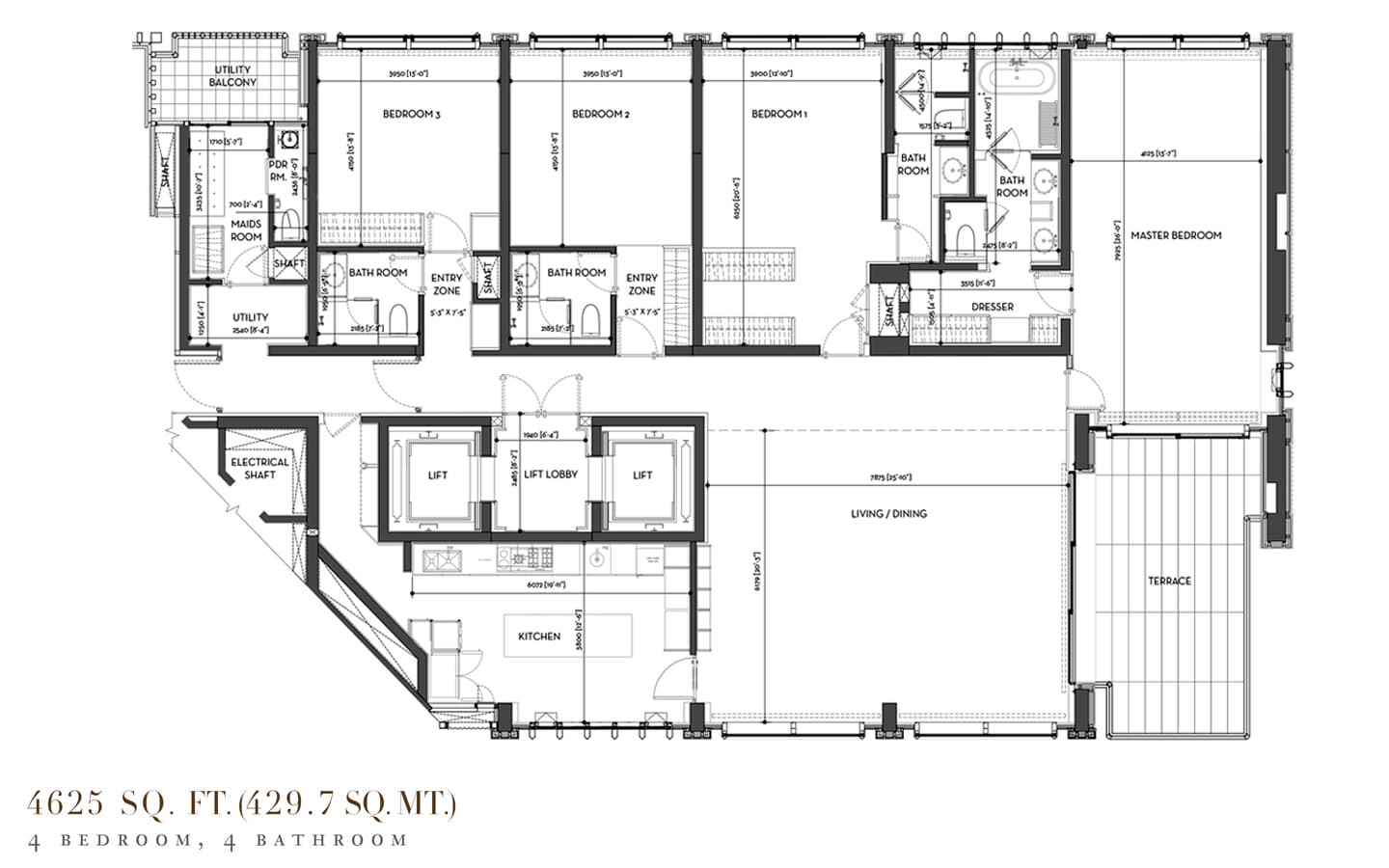 4BHK + 4T + SQ