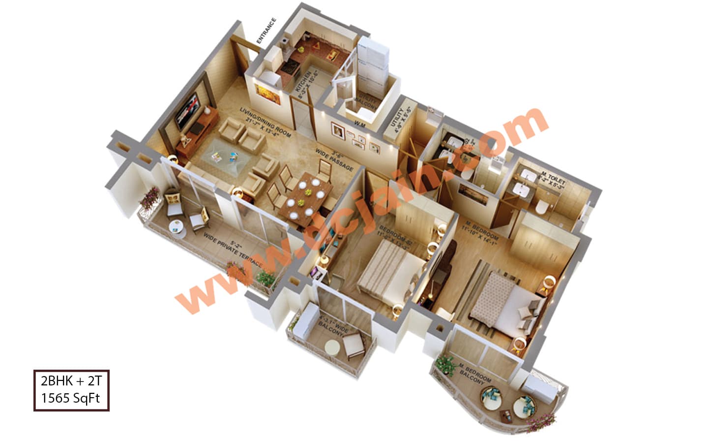 2BHK+2T