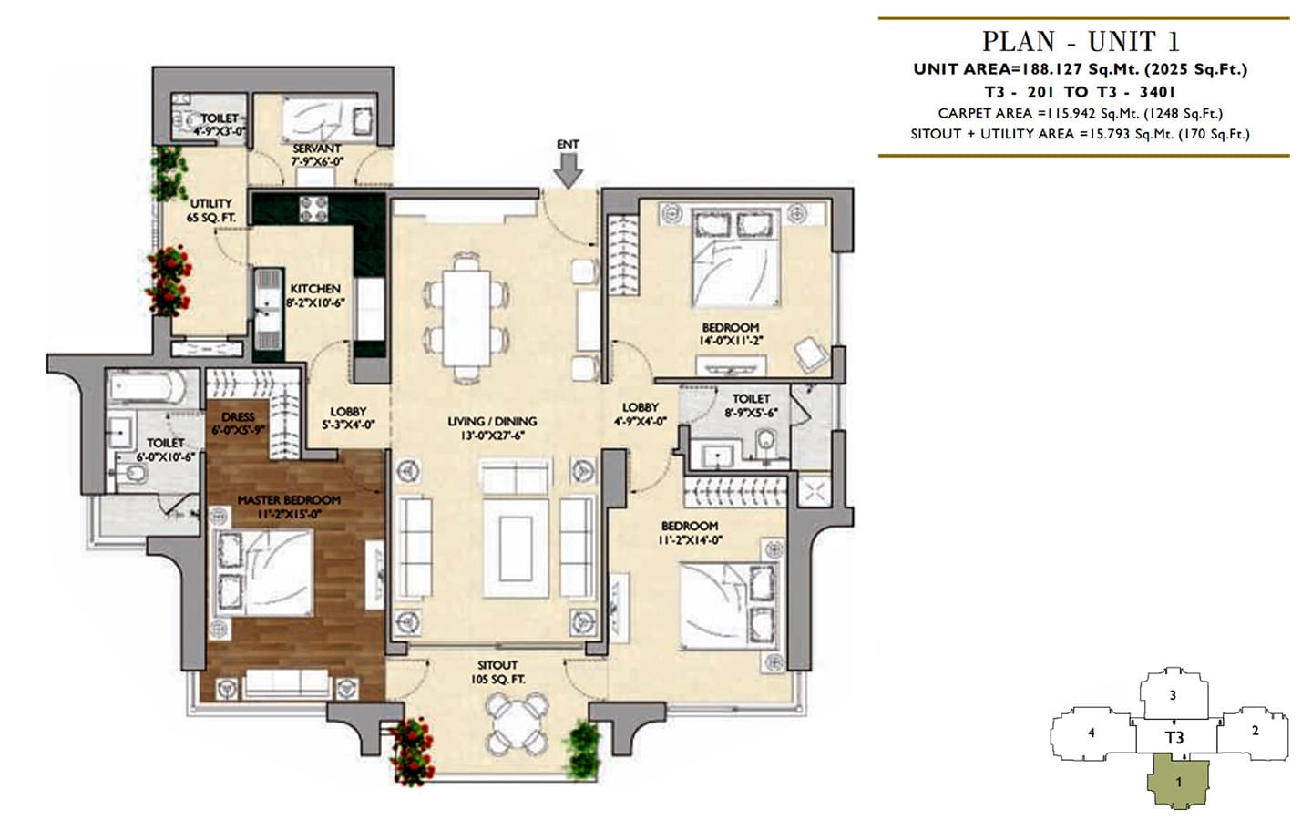 3BHK+2T+SQ