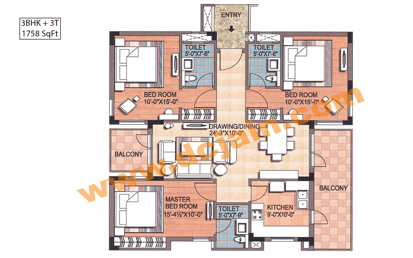 3BHK+3T