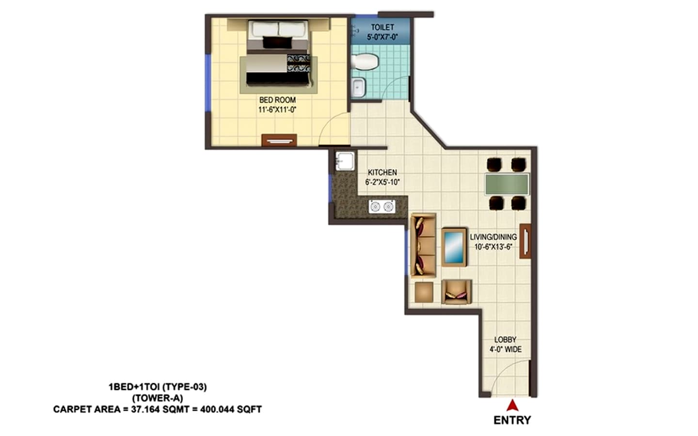 1BHK+1T
