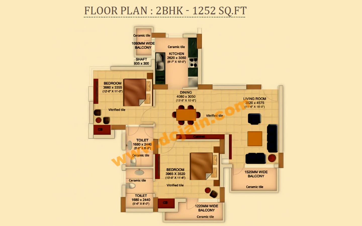 2BHK+2T