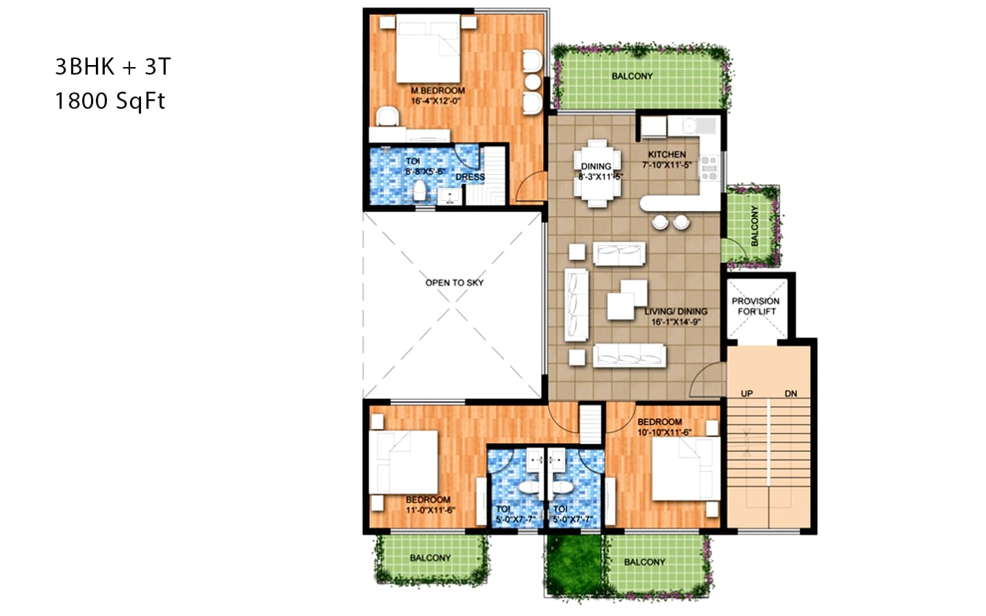 3BHK+3T