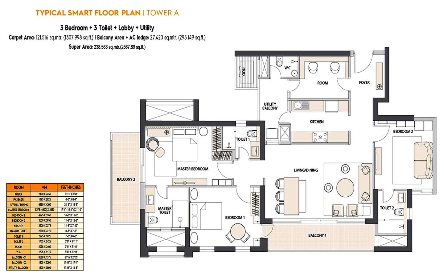 3BHK+3T