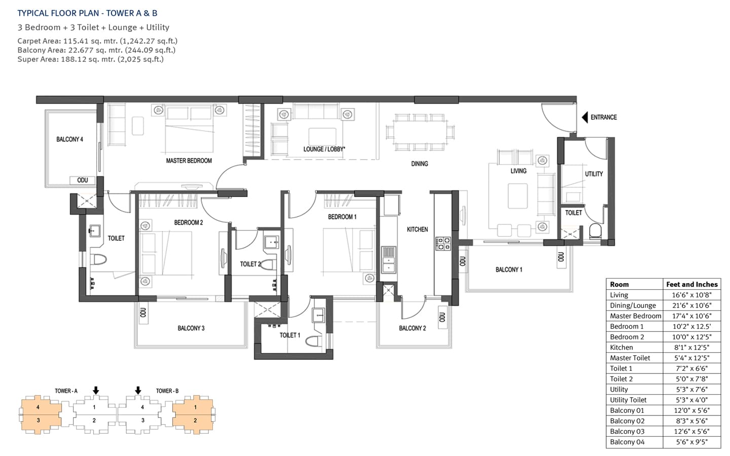 3BHK+3T+Utility