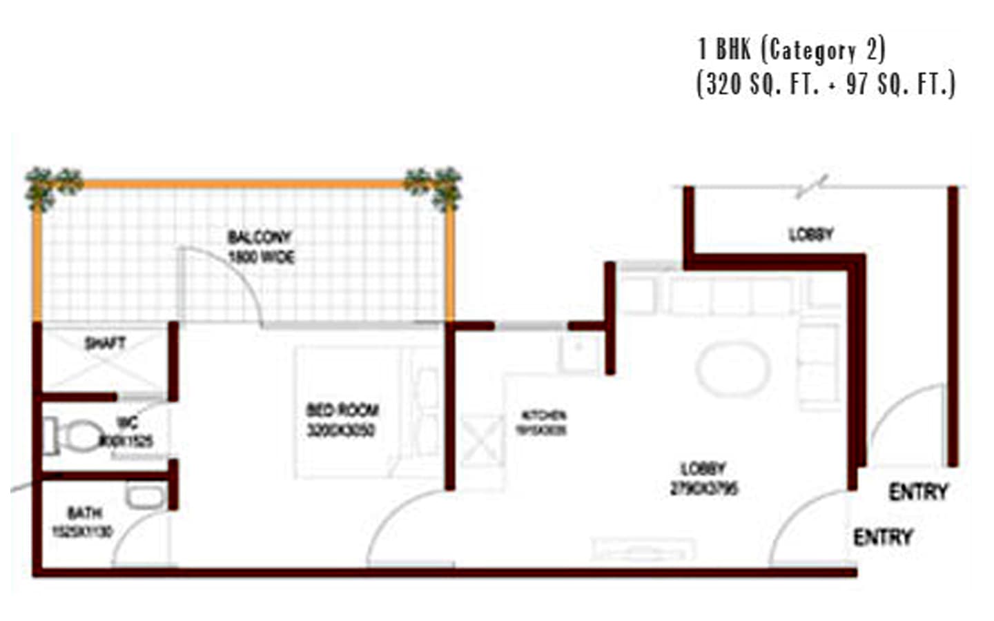 1BHK+1T