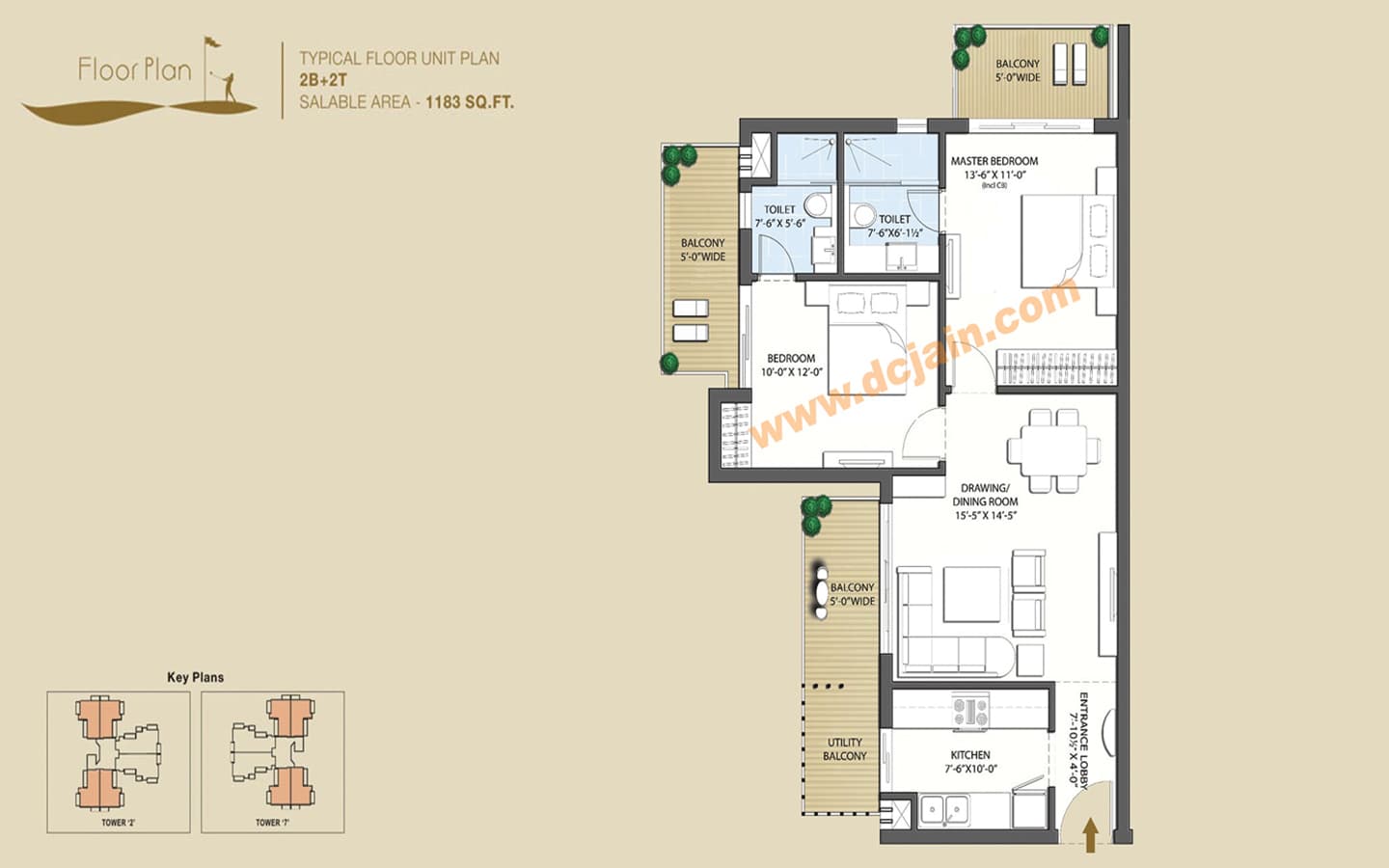 2BHK+2T