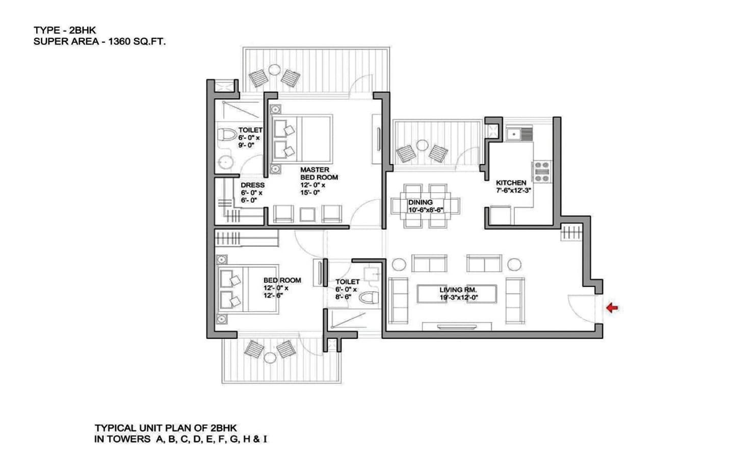 2BHK+2T