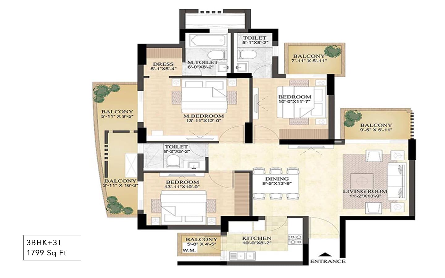 3BHK+3T
