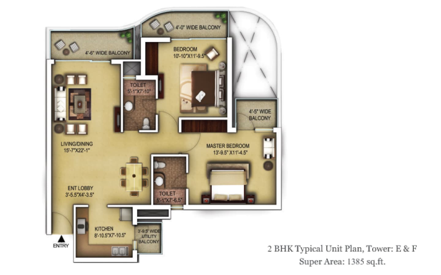 2BHK+2T