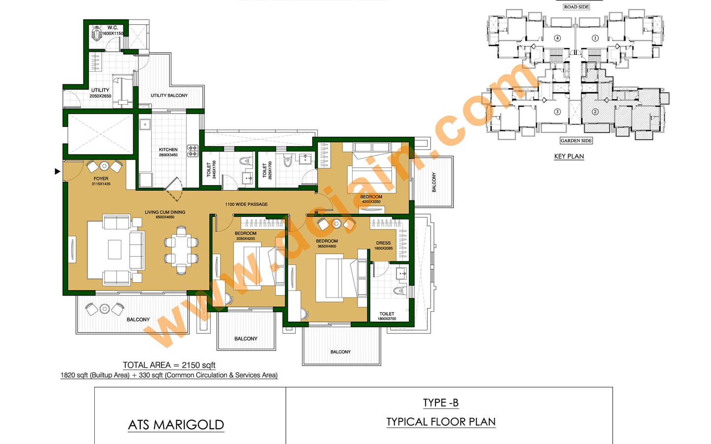 3BHK+3T+SQ