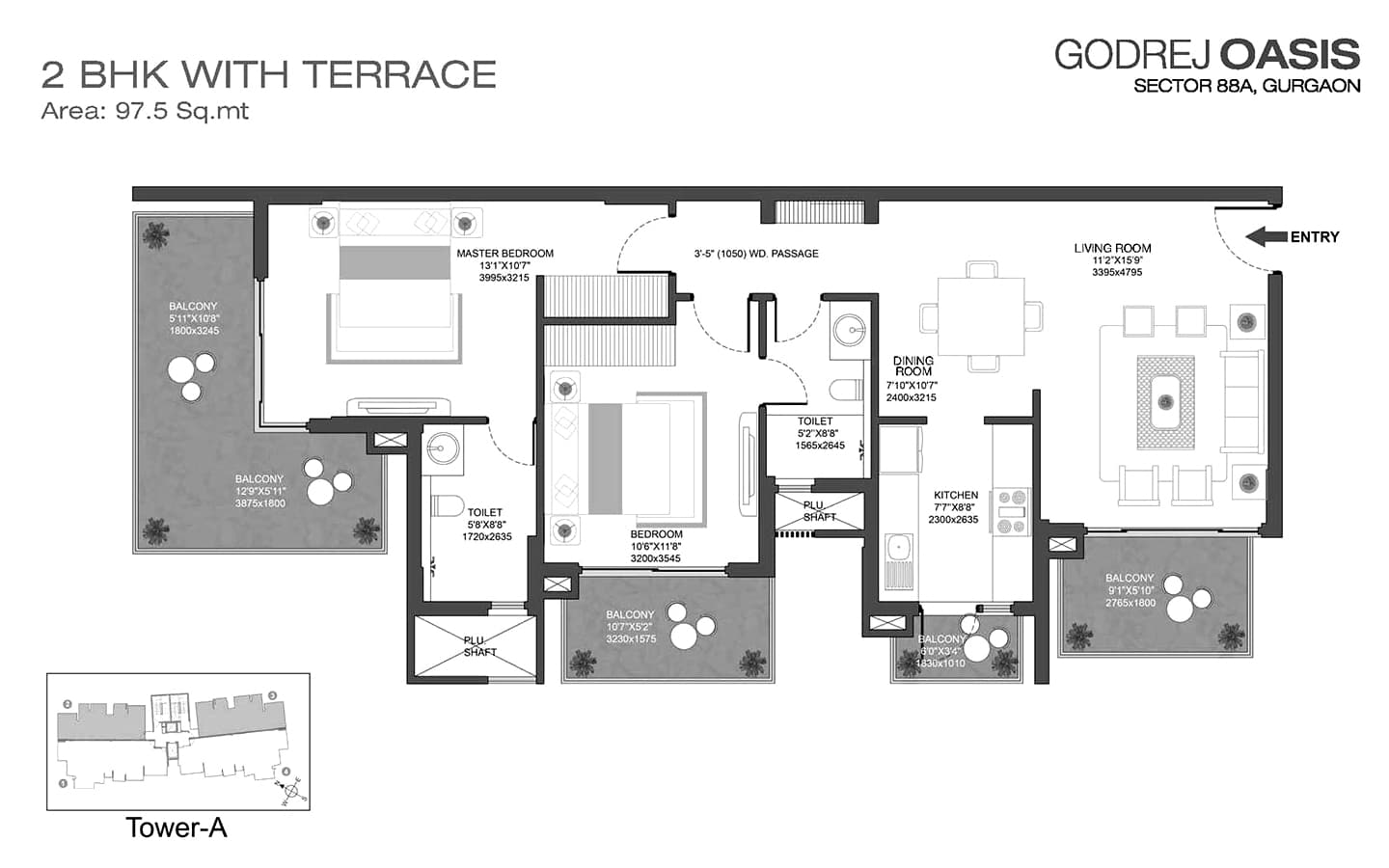 2BHK+2T