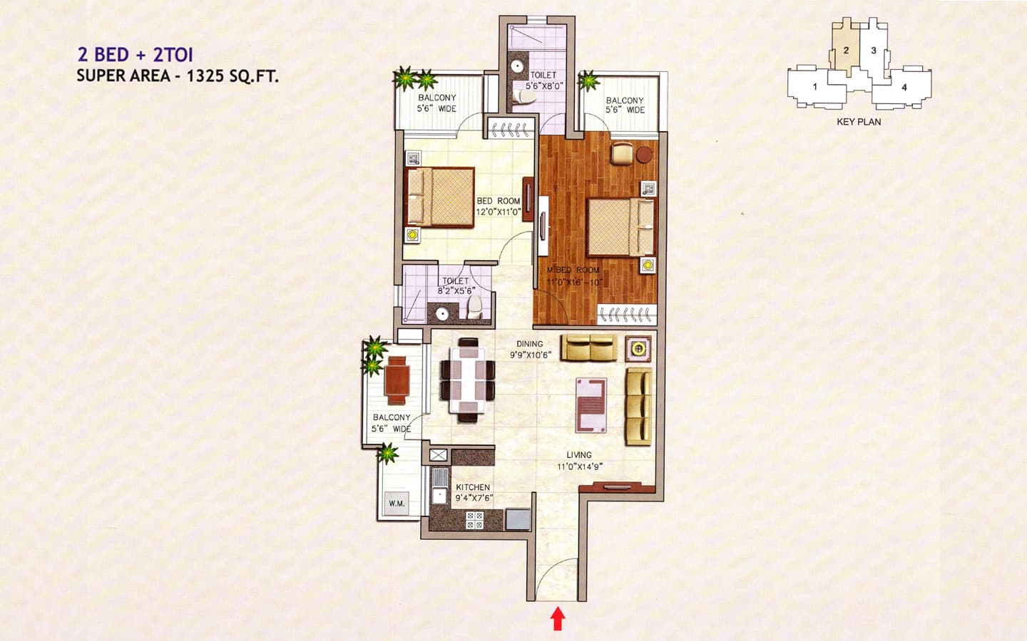 2BHK+2T