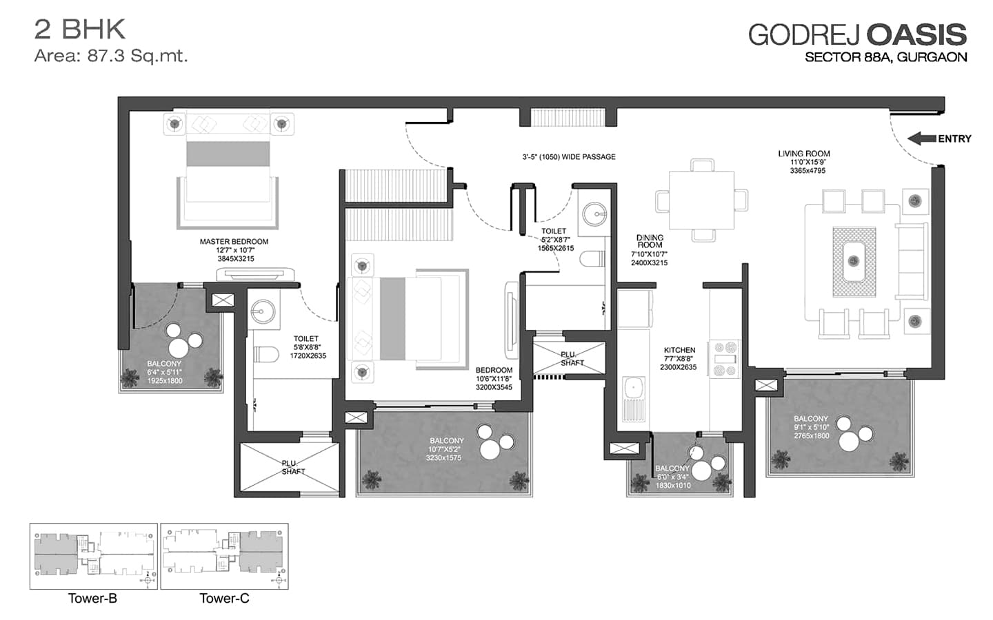 2BHK+2T