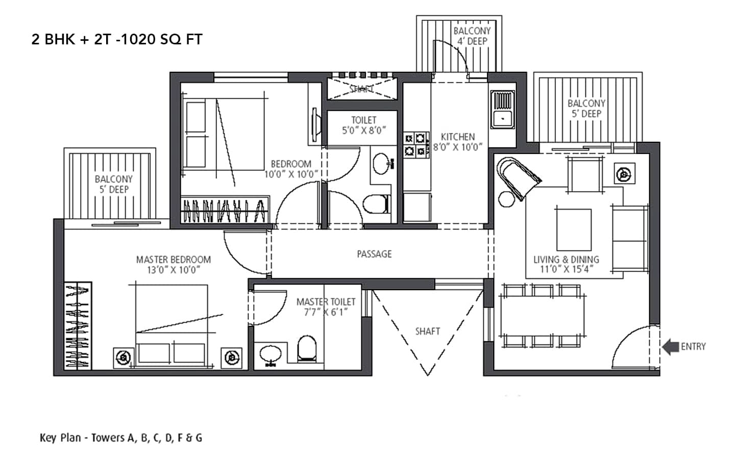 2BHK+2T