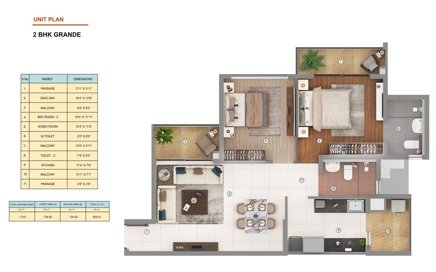2BHK+2T