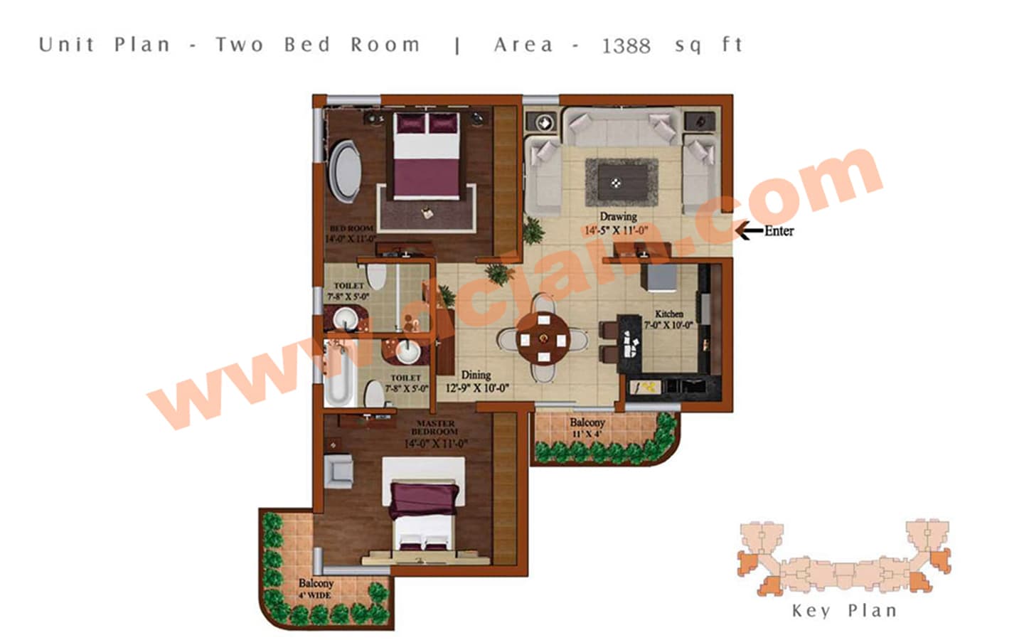 2BHK+2T
