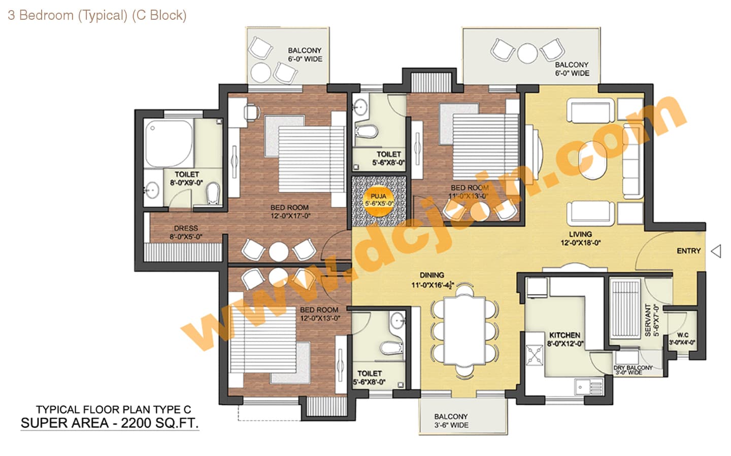 3BHK+3T+SQ