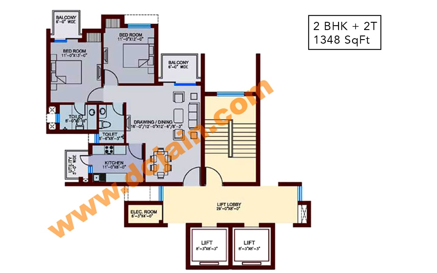 2BHK+2T