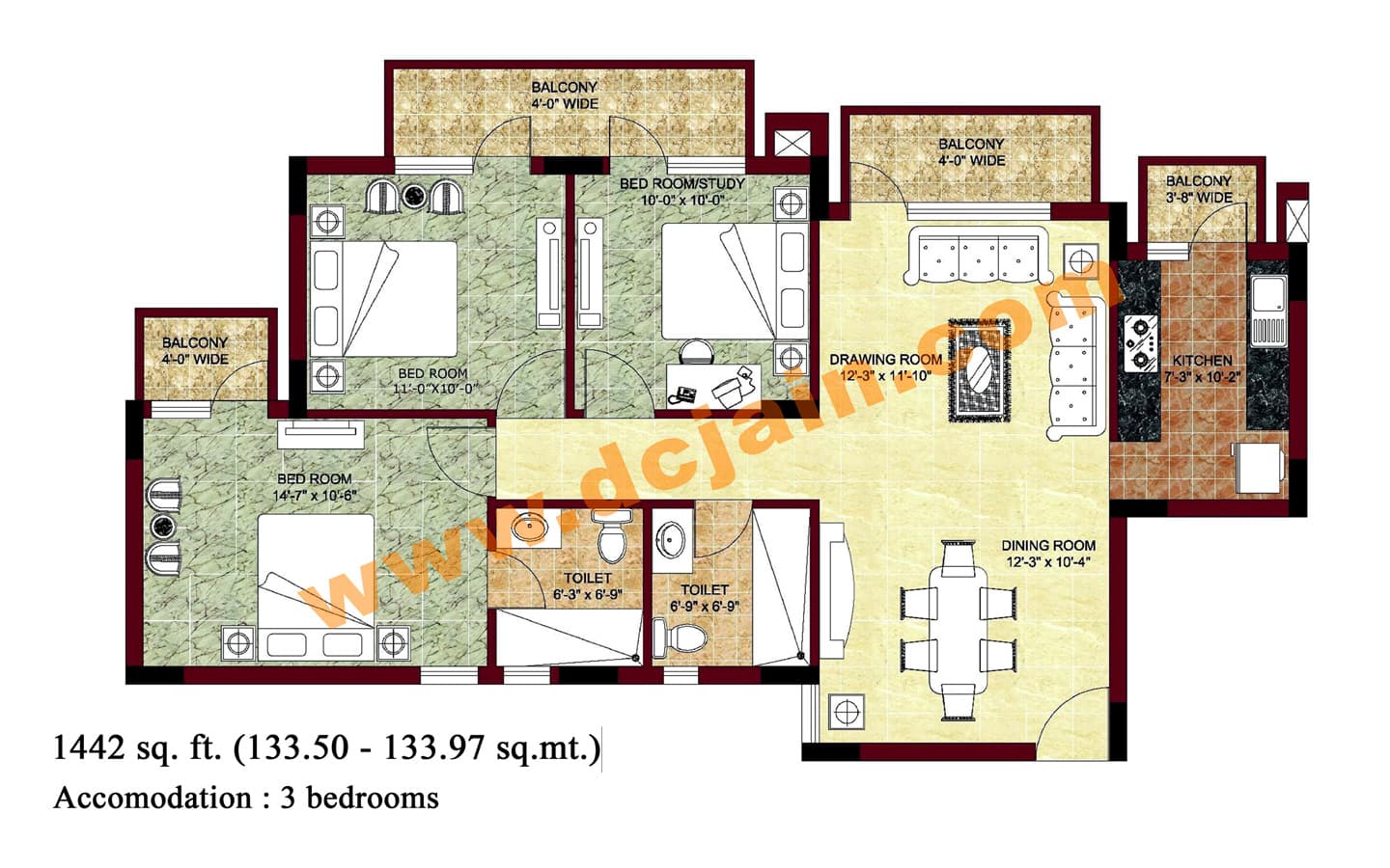 3BHK+3T