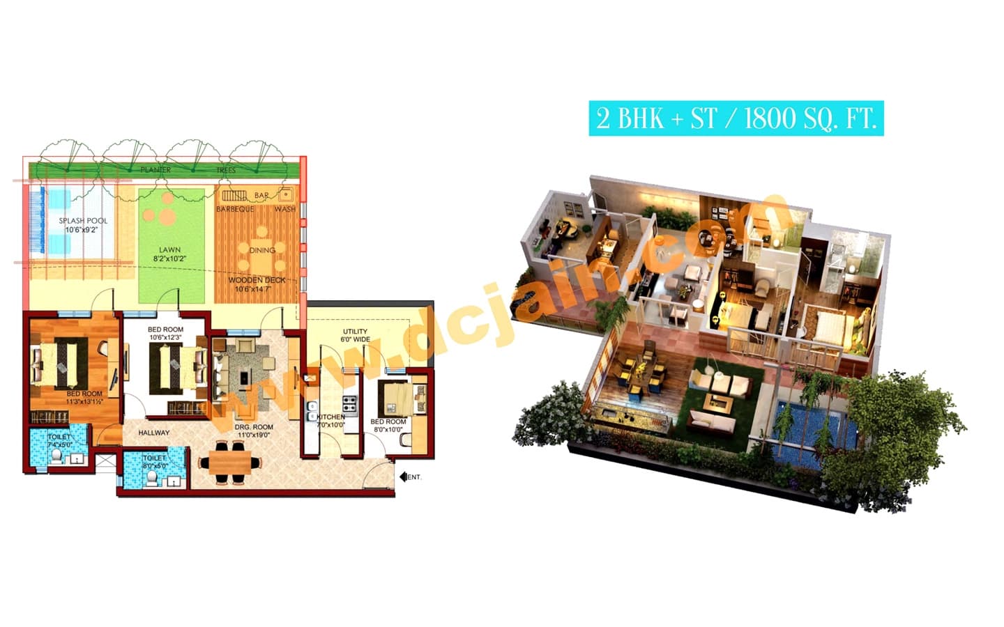 2BHK+2T