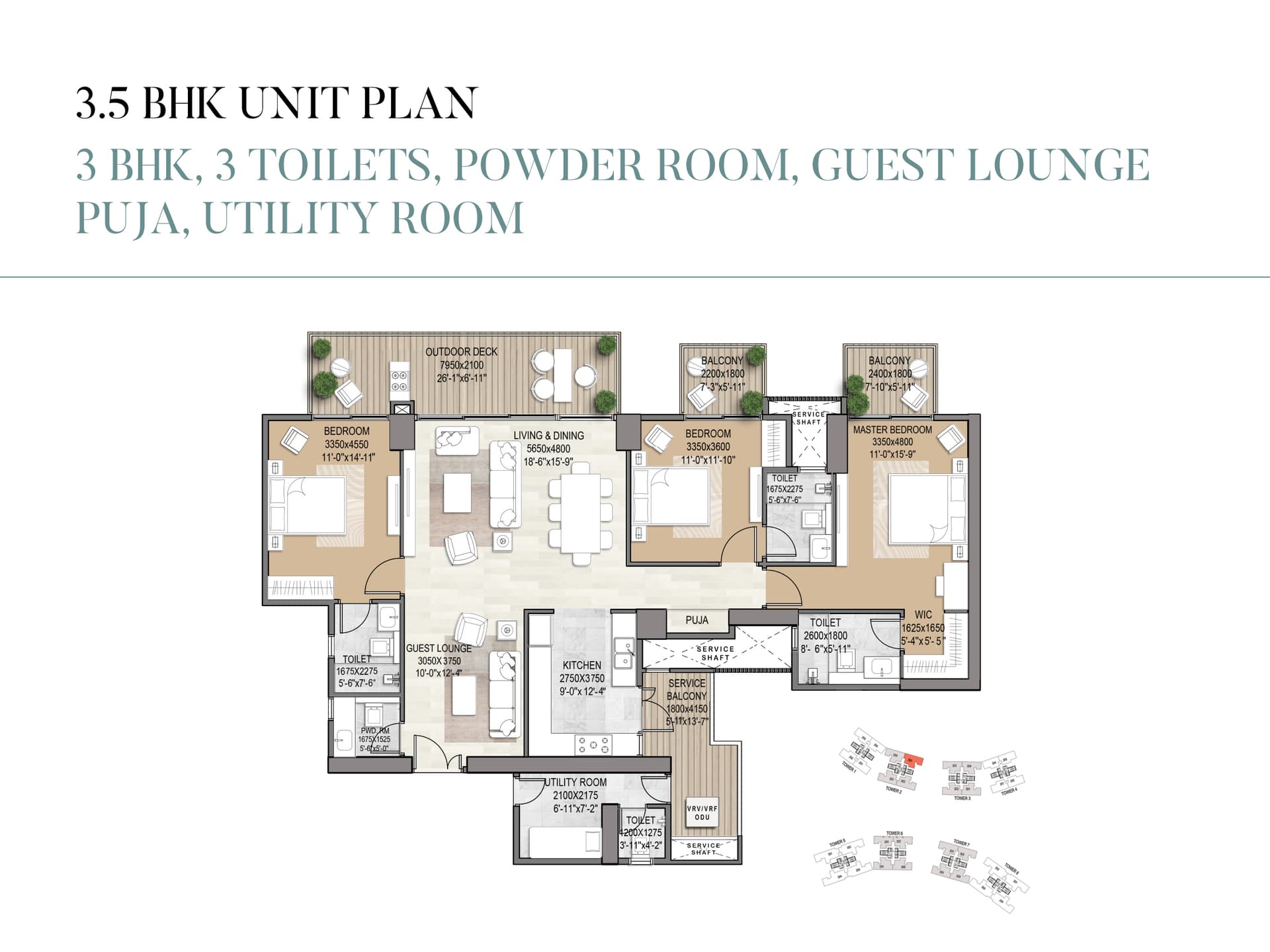 3.5 BHK Floor Plan